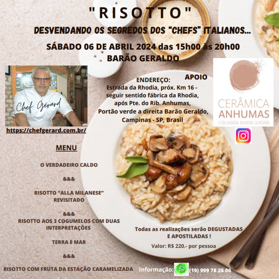 Curso de Risotos com Chef Gérard